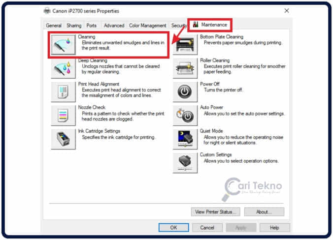 cara cleaning printer canon