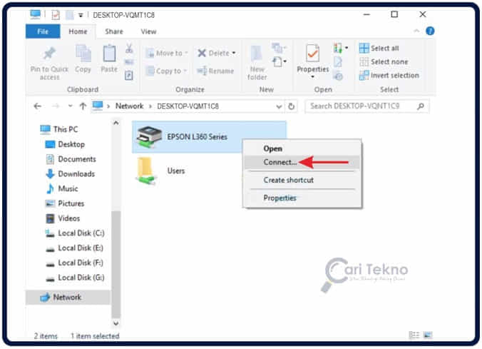 Cara connect printer yang sudah dishare