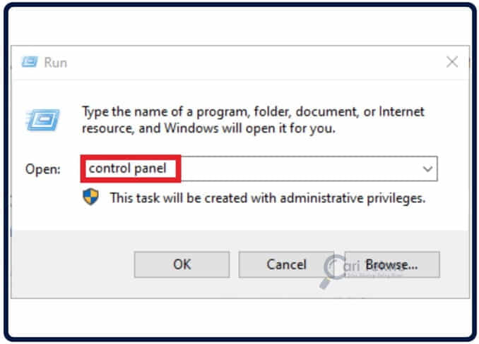 Cara membuka control panel