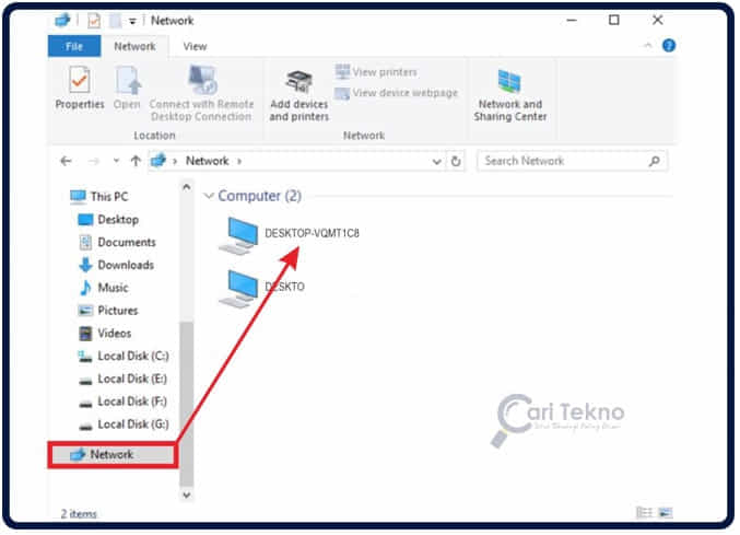 Cara membuka network di file explorer