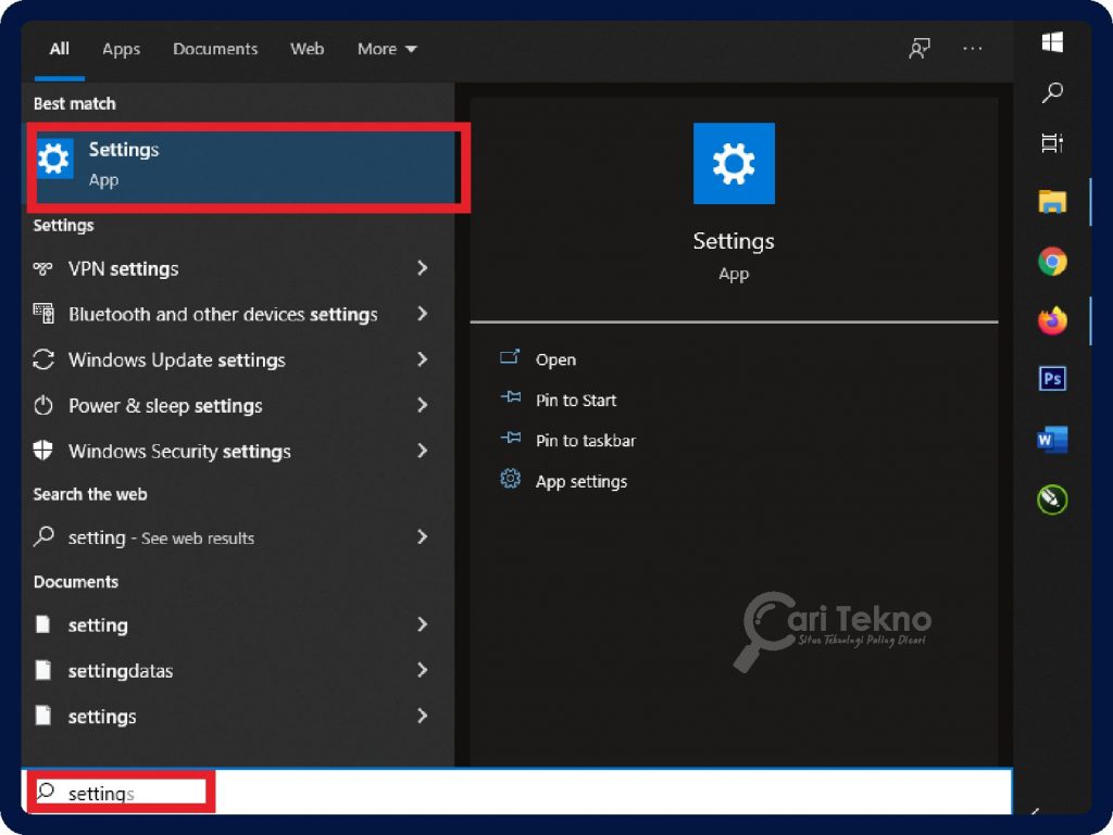 settings windows 10