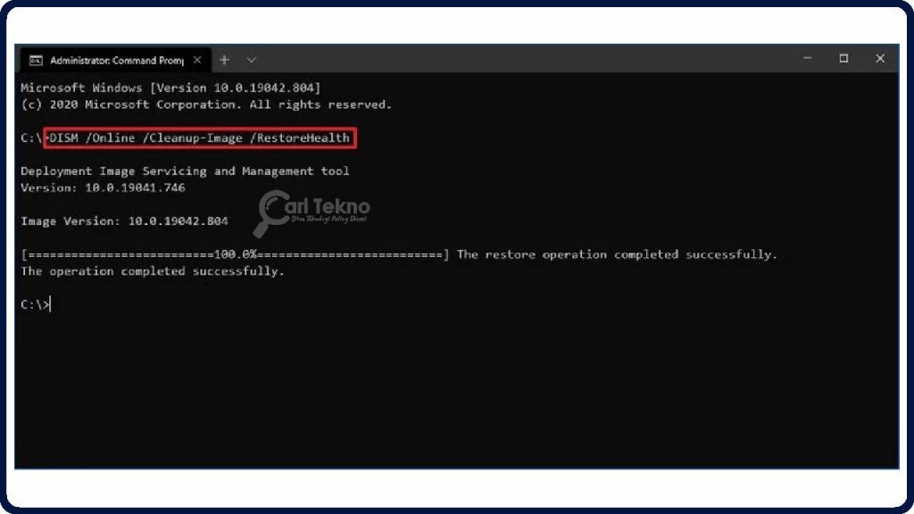 command prompt dism restorehealth