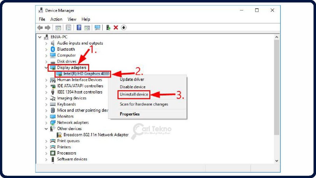 device manager uninstall device windows 10