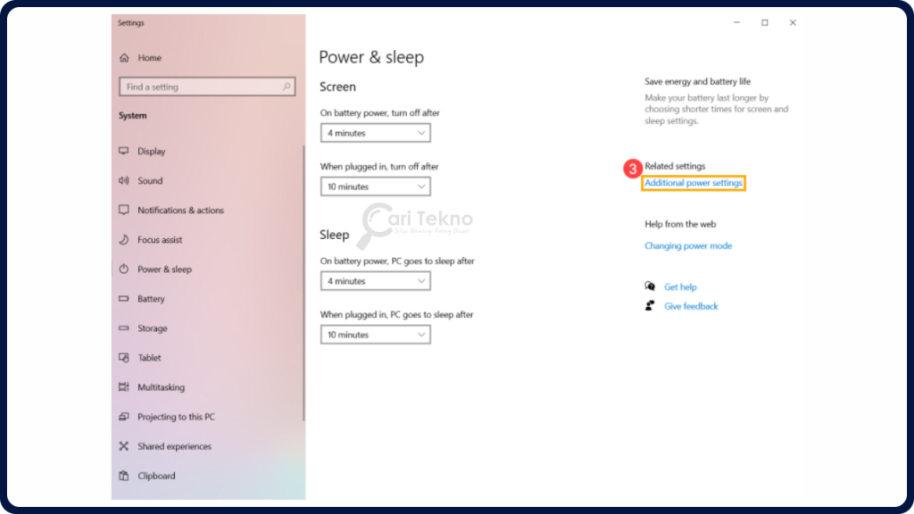 additional power settings windows 10