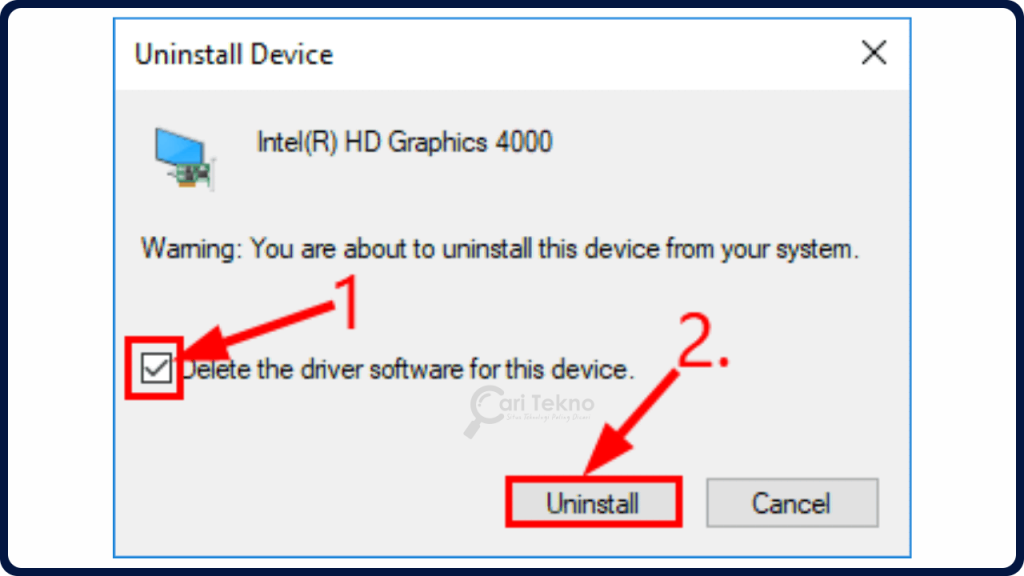 uninstall display adapter driver windows 10