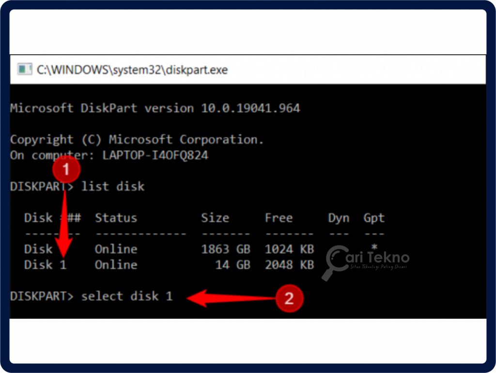 select disk command prompt