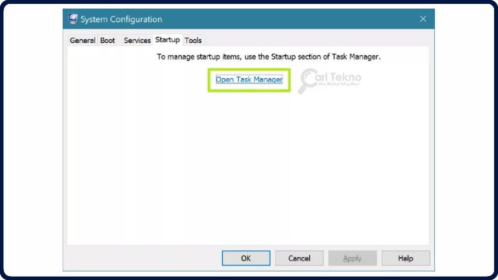 startup system configuration windows 10