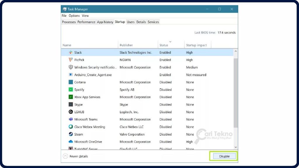 startup task manager windows 10