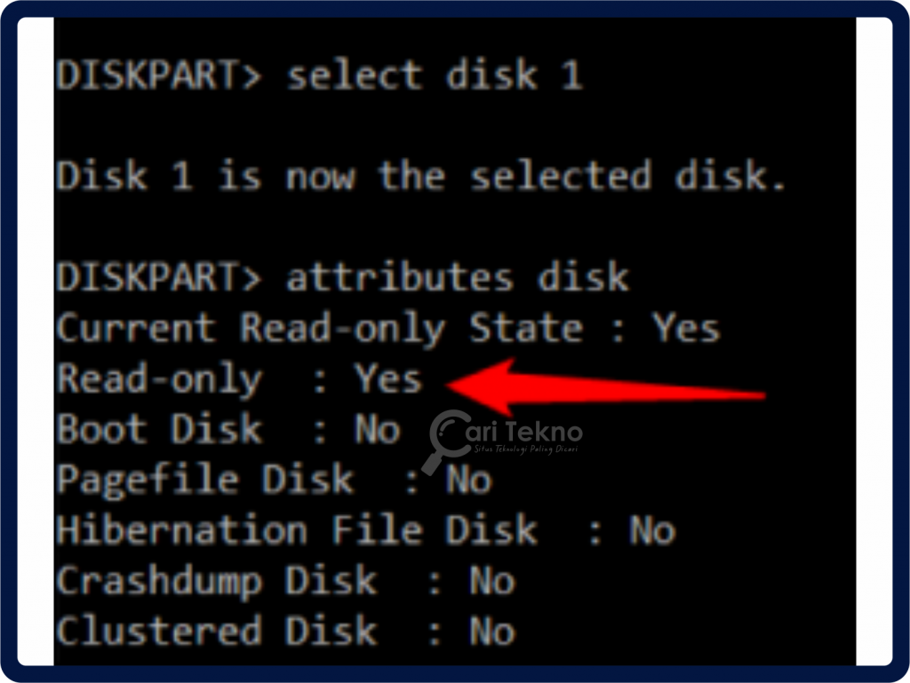 attributes disk read only yes command prompt