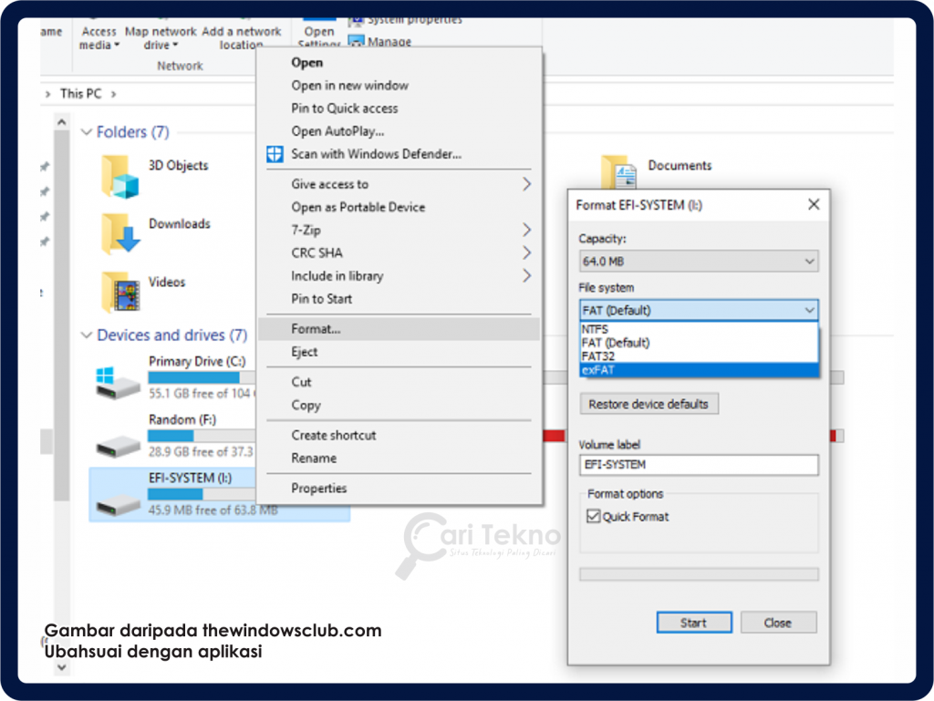 how to format drive in pc