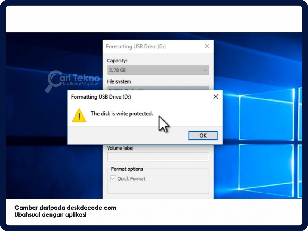 punca pendrive tak boleh buka atau write protected