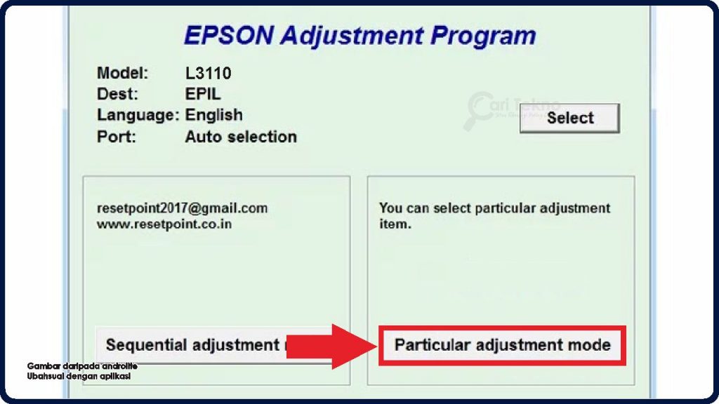 klik particular adjusment mode