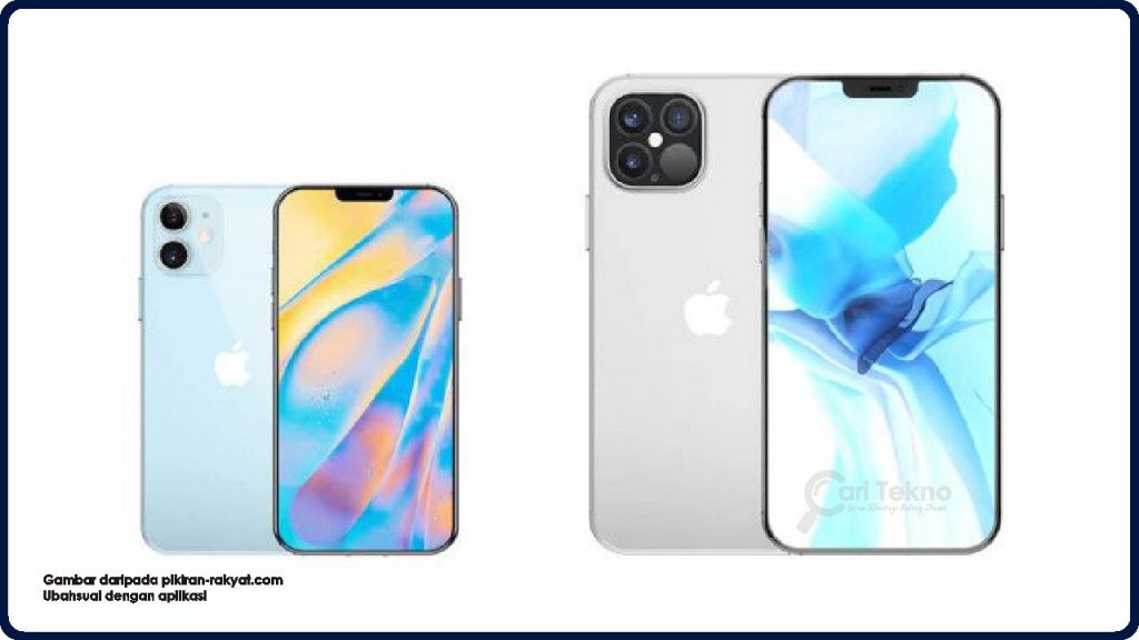 reka bentuk iphone 12 dan 12 pro max