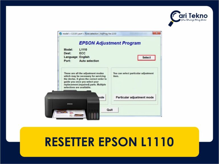 resetter epson l1110 punca & cara reset epson l1110