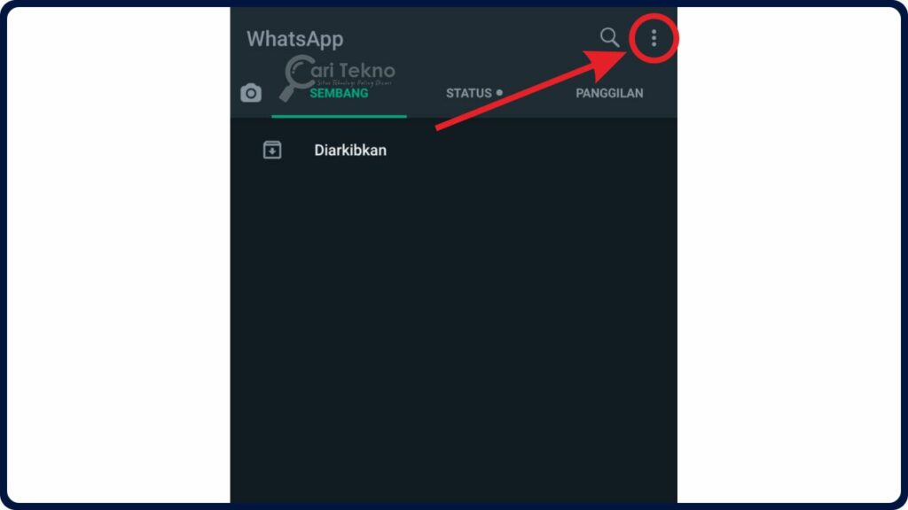 klik pada icon tiga titik di sudut kanan atas