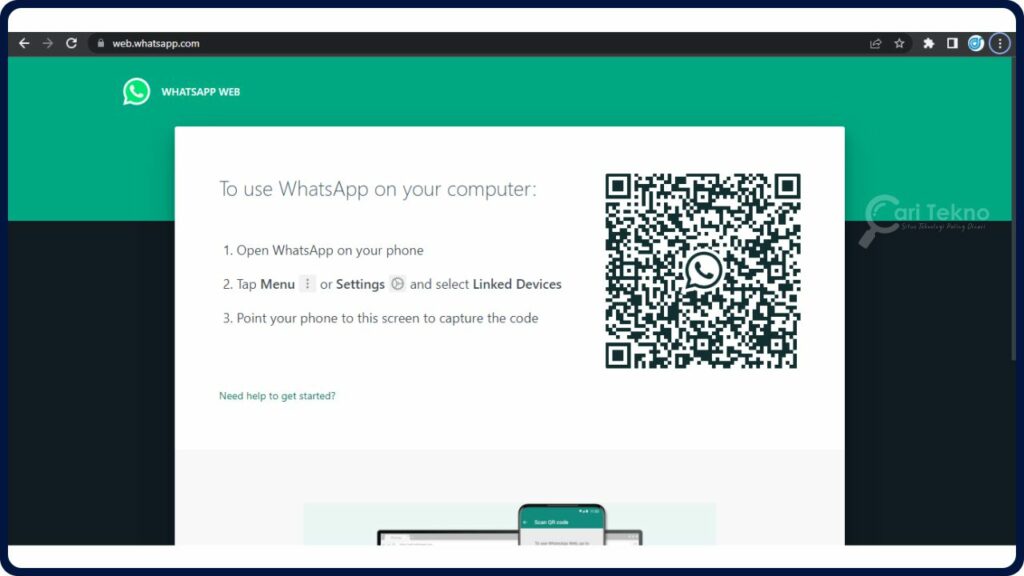 masukkan alamat web whatsapp, iaitu https://web.whatsapp.com/