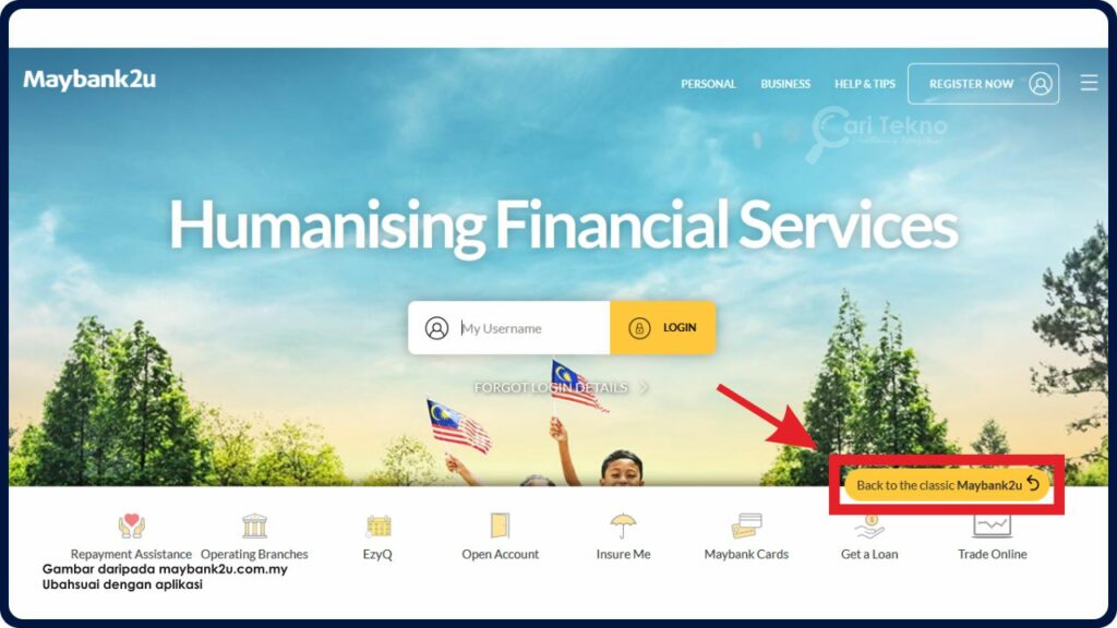 layari laman web rasmi maybank2u, iaitu https://www.maybank2u.com.my