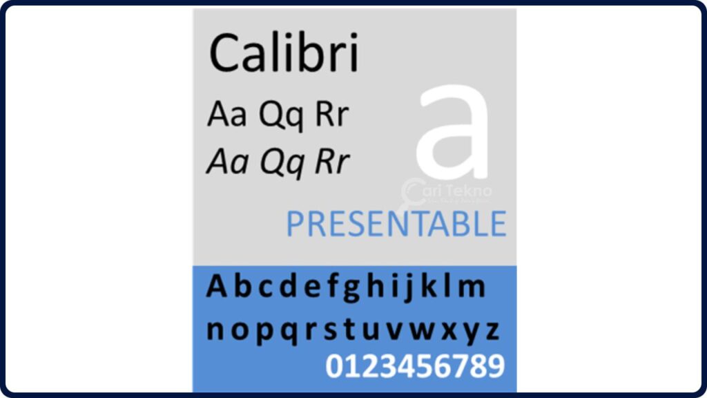 font surat rasmi calibri