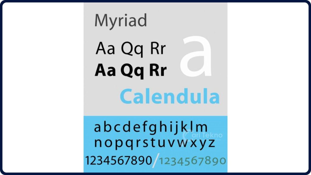 font surat rasmi myriad pro