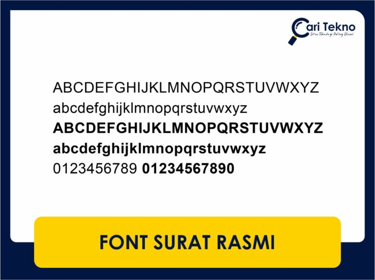 font surat rasmi yang betul