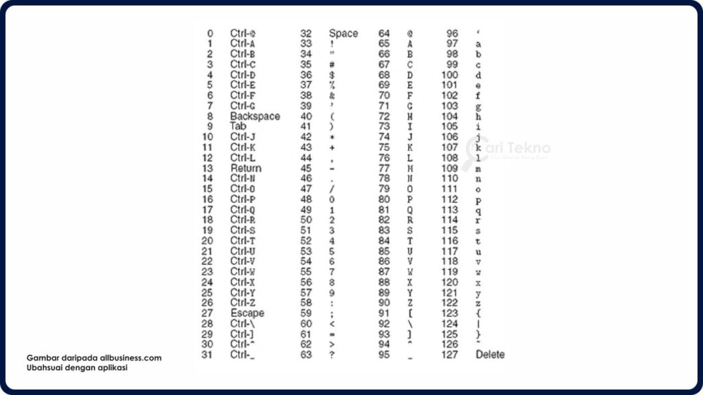 apa maksud kod ascii