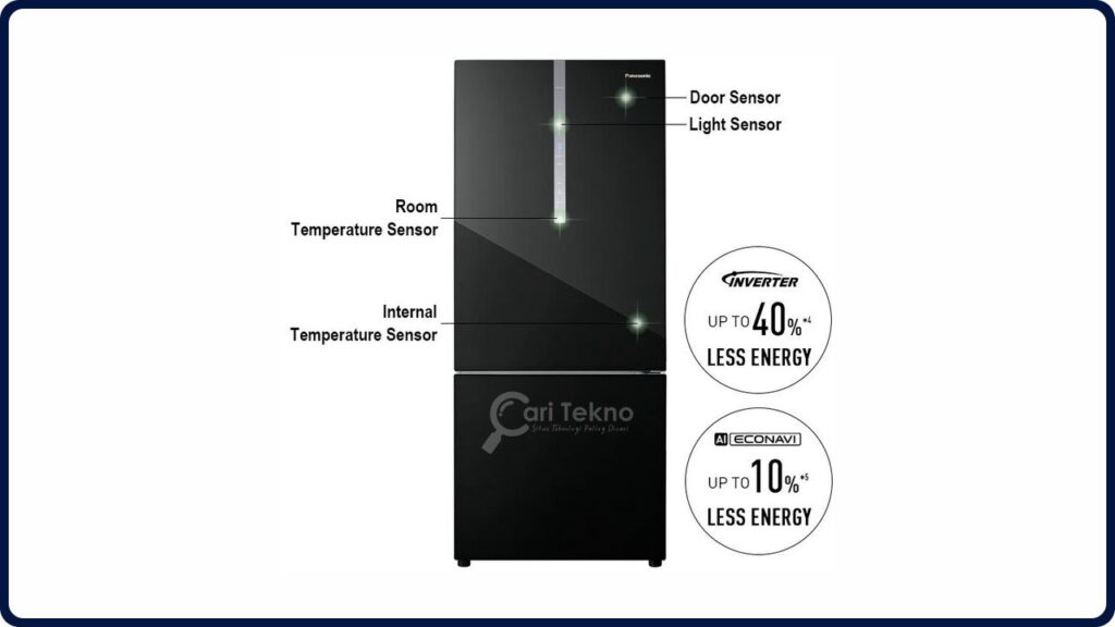 jenama peti ais 2 pintu terbaik panasonic 422l 2-door bottom freezer refrigerator nr-bx421wgwm