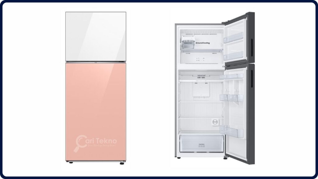 jenama peti ais 2 pintu terbaik samsung bespoke top mount freezer, 427l rt42cb66443pme