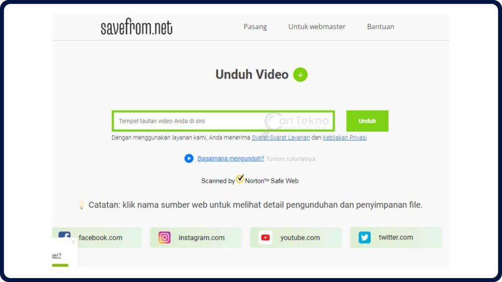 cara nak download video dari youtube dengan savefrom