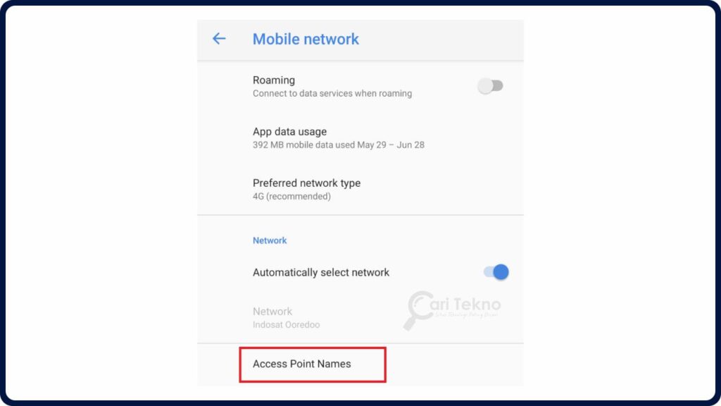 cara setting apn celcom di handphone access point names