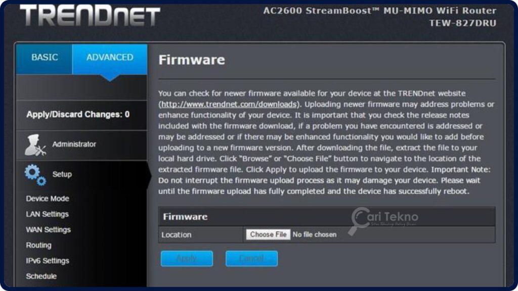 cara boost wi-fi kemas kini firmware router