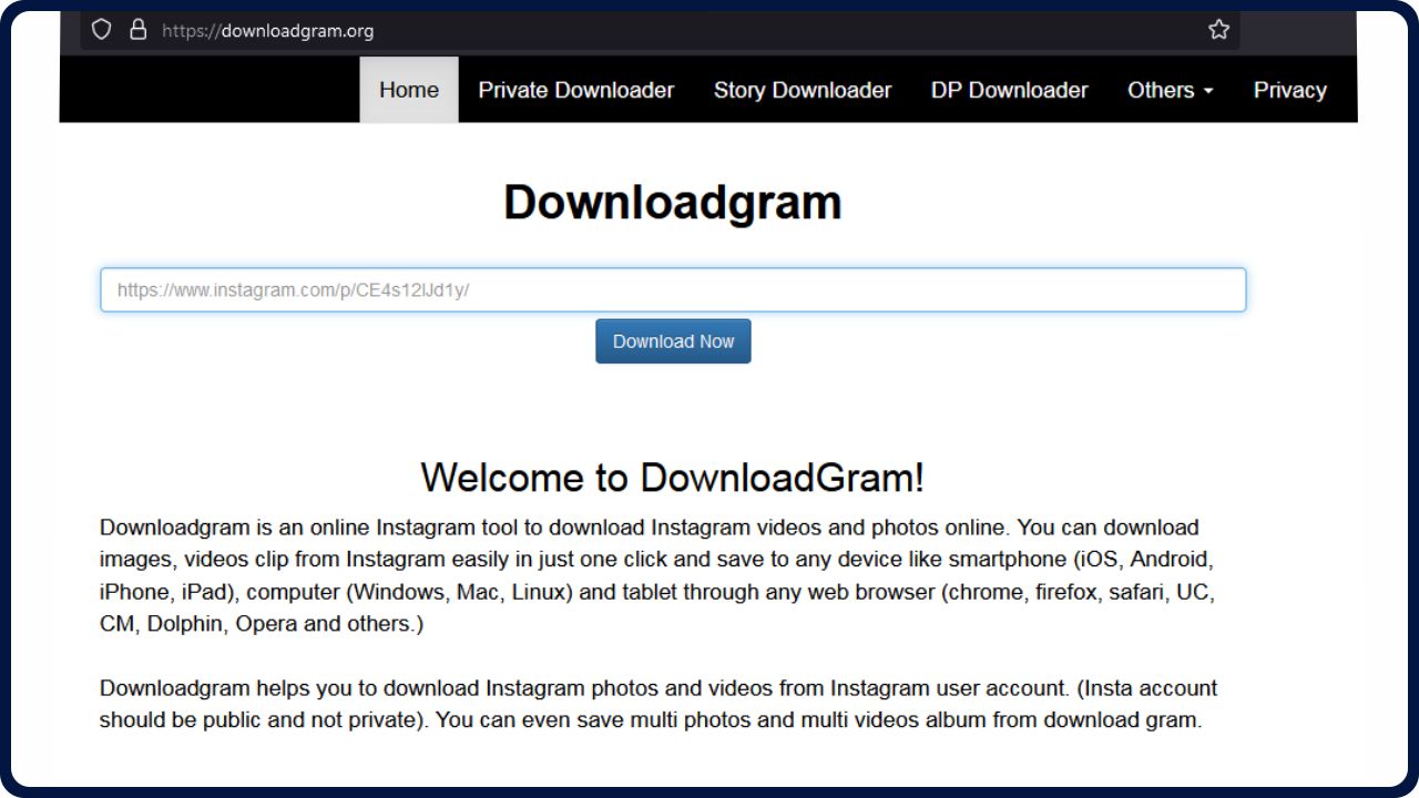 cara muat turun video di instagram dengan downloadgram