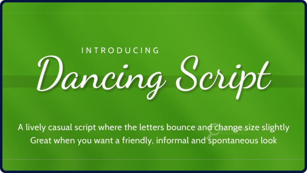 jenis tulisan font cantik bersambung font dancing script