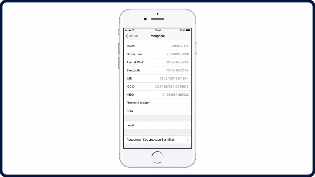 semak iphone imei melalui sistem iphone